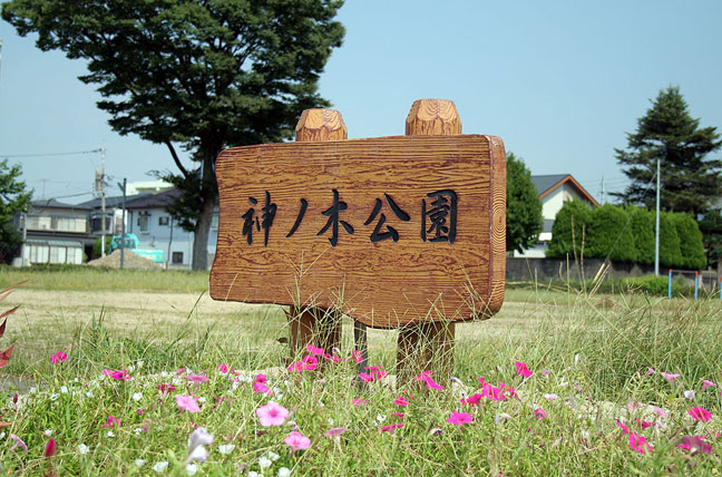 (擬木)PCギ木 雲形案内板(小)写真